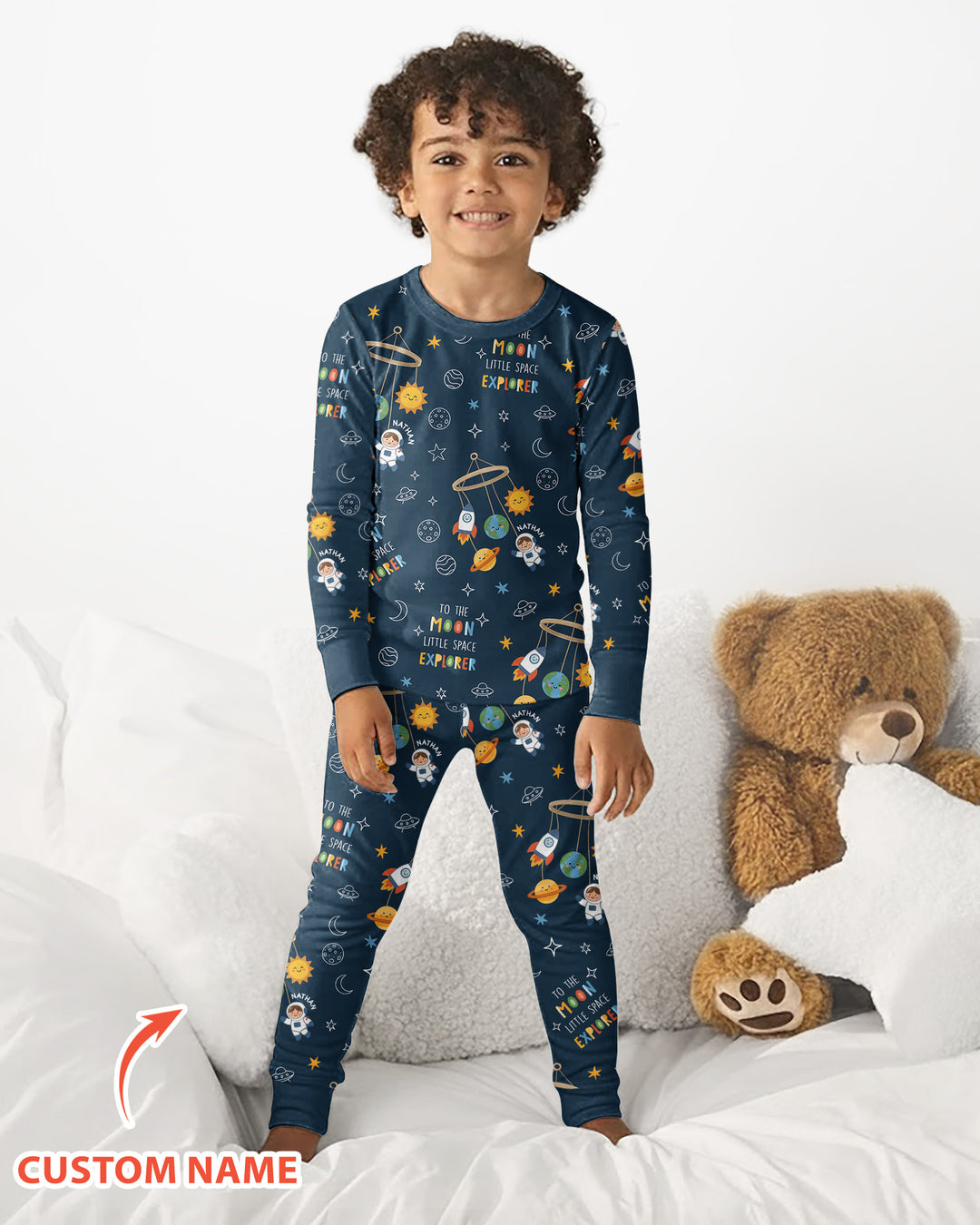 Zweiteiliges Langarm-Pyjama-Set mit Sommerfrüchten