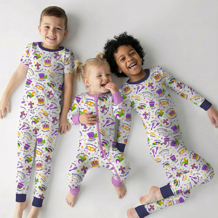 Mardi Gras Family Matching Shorty Zippy