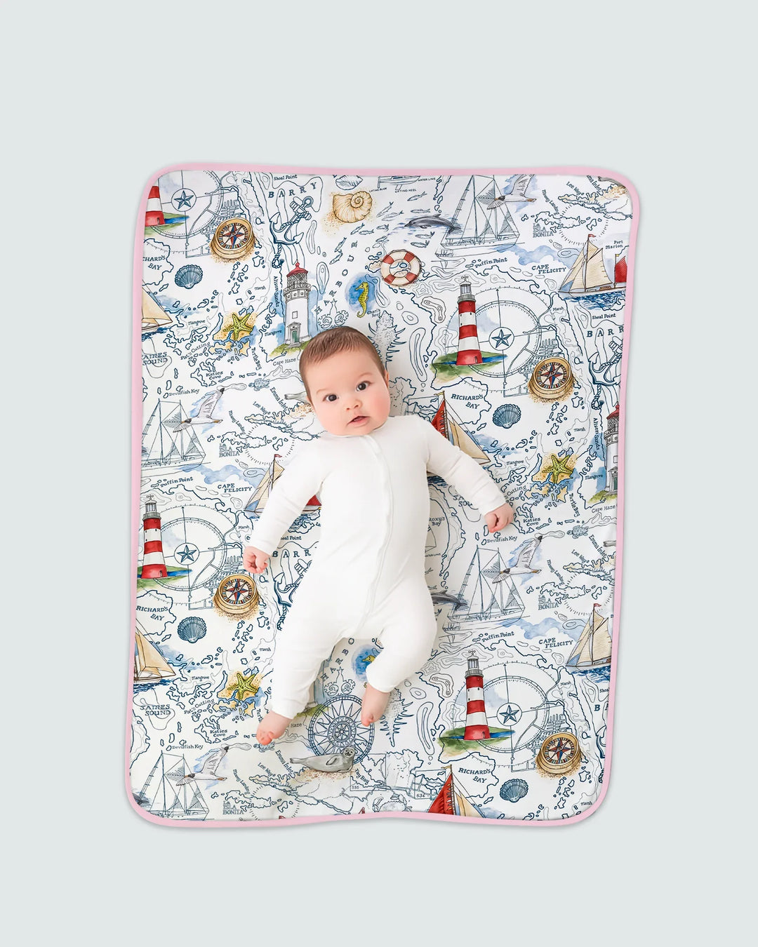 Seaside Adventure Map Bamboo Blanket