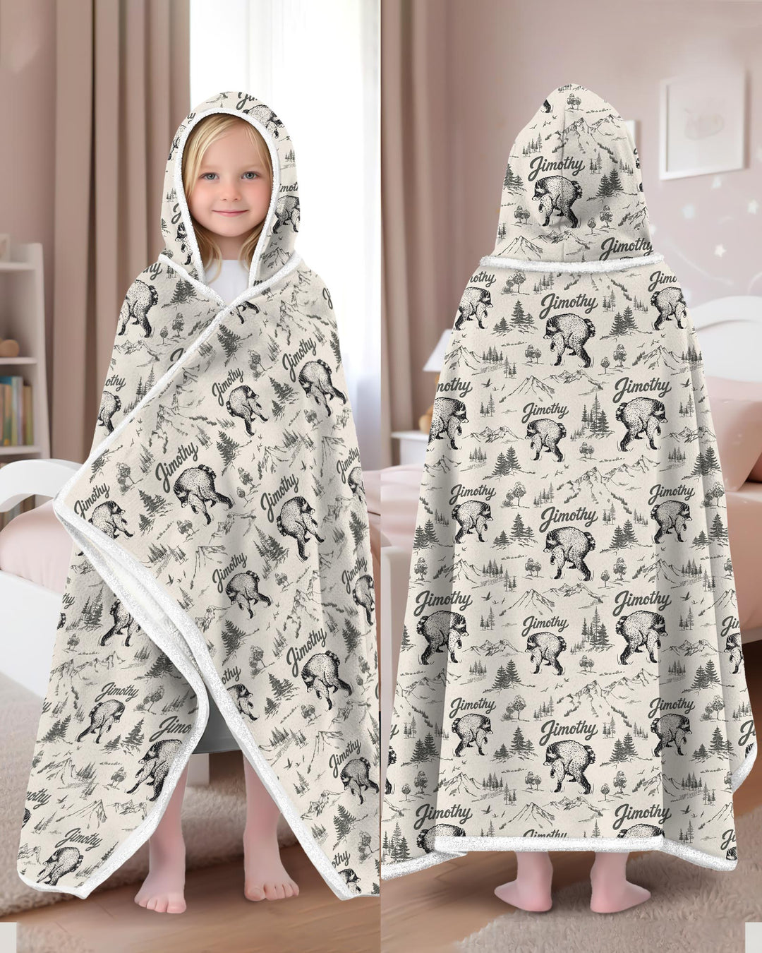 Manta con capucha de bambú para llevar modelo Template
