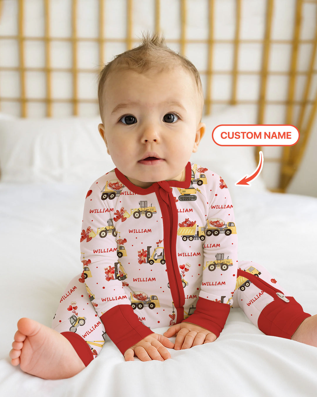 Custom Name Valentine Trucks Family Matching Convertible Zippy