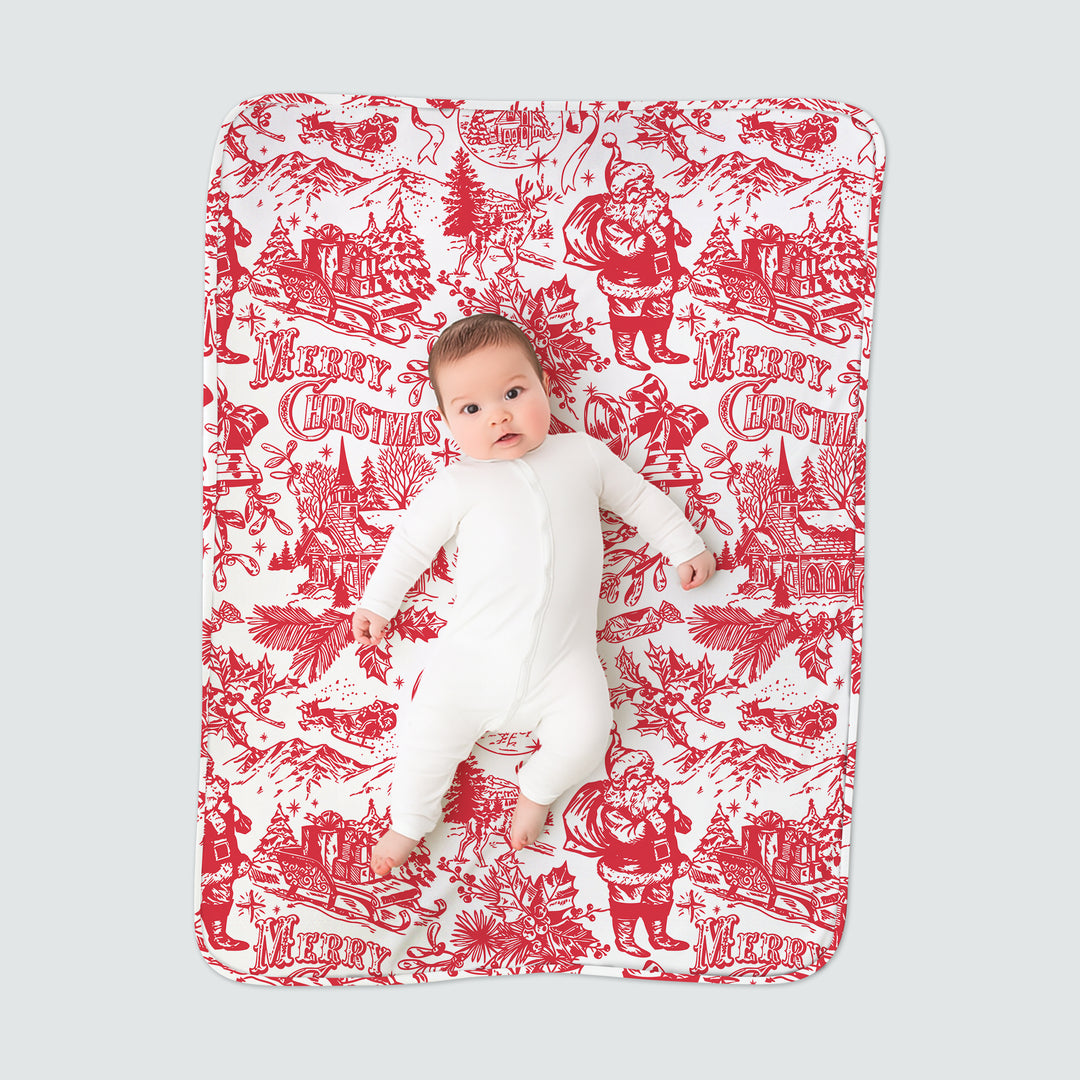 Family Christmas Chinoiserie Pajama Custom Toddler Blanket