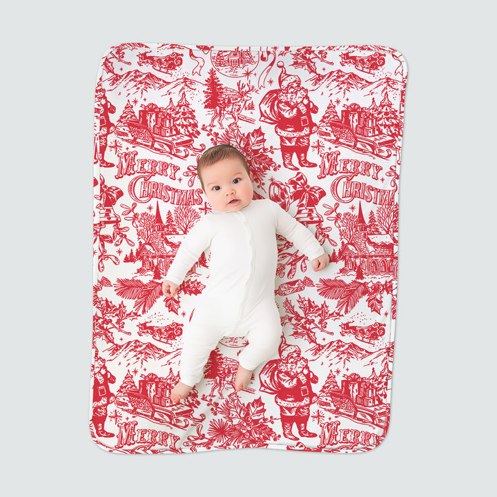 Family Christmas Chinoiserie Pajama Custom Toddler Blanket