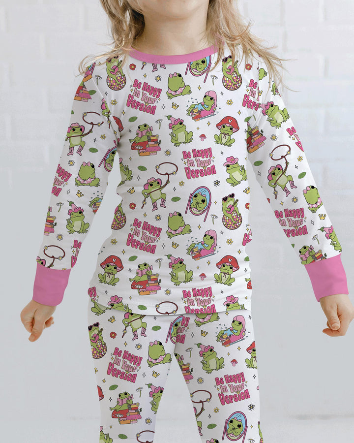 Be Happy In Your Version Bamboo Two Piece Long Sleeve Pajama Set