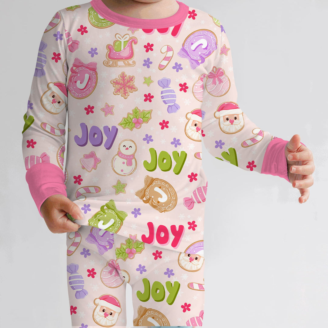 Custom Name Christmas Cookies Two Piece Long Sleeve Pajama Set