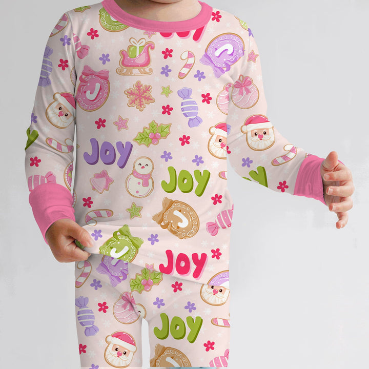 Custom Name Christmas Cookies Two Piece Long Sleeve Pajama Set