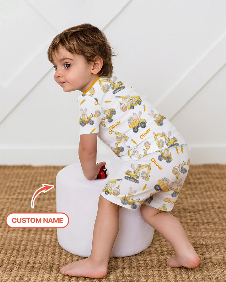 Zweiteiliges Pyjama-Set mit kurzen Ärmeln und Shorts im Sommer-Design