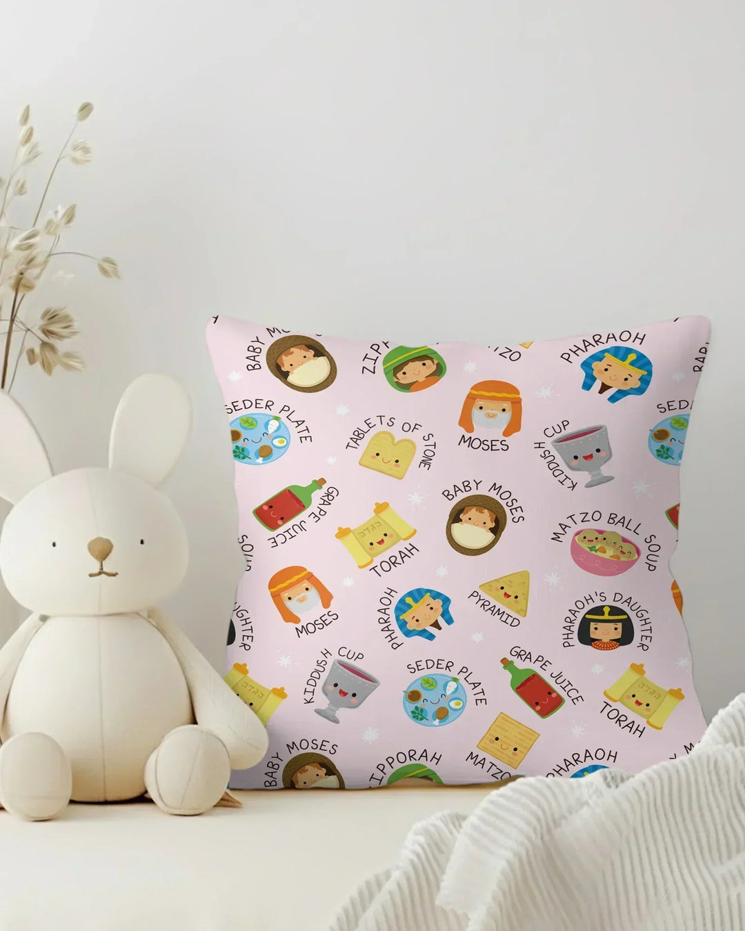 Cute Passover Characters Pillow Case