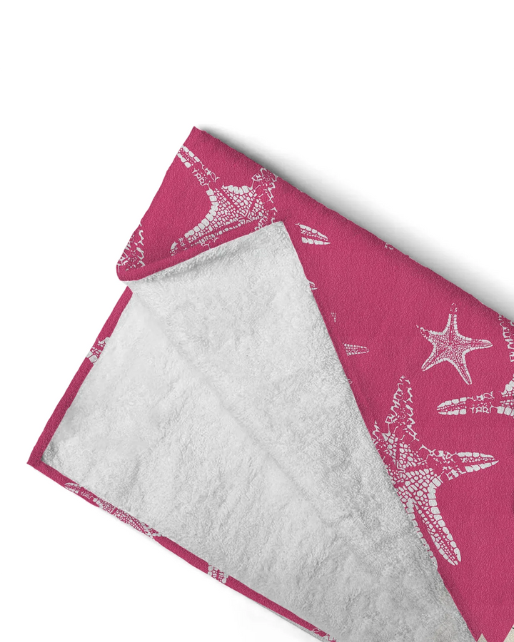 Custom Photo Starfish With Names Bamboo Beach Towel