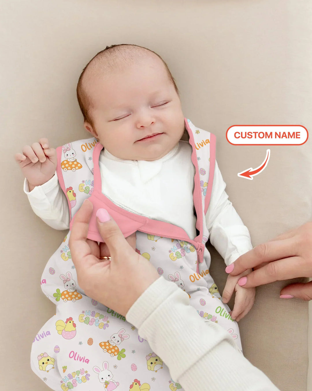 Custom name Happy Easter Sleep Bag