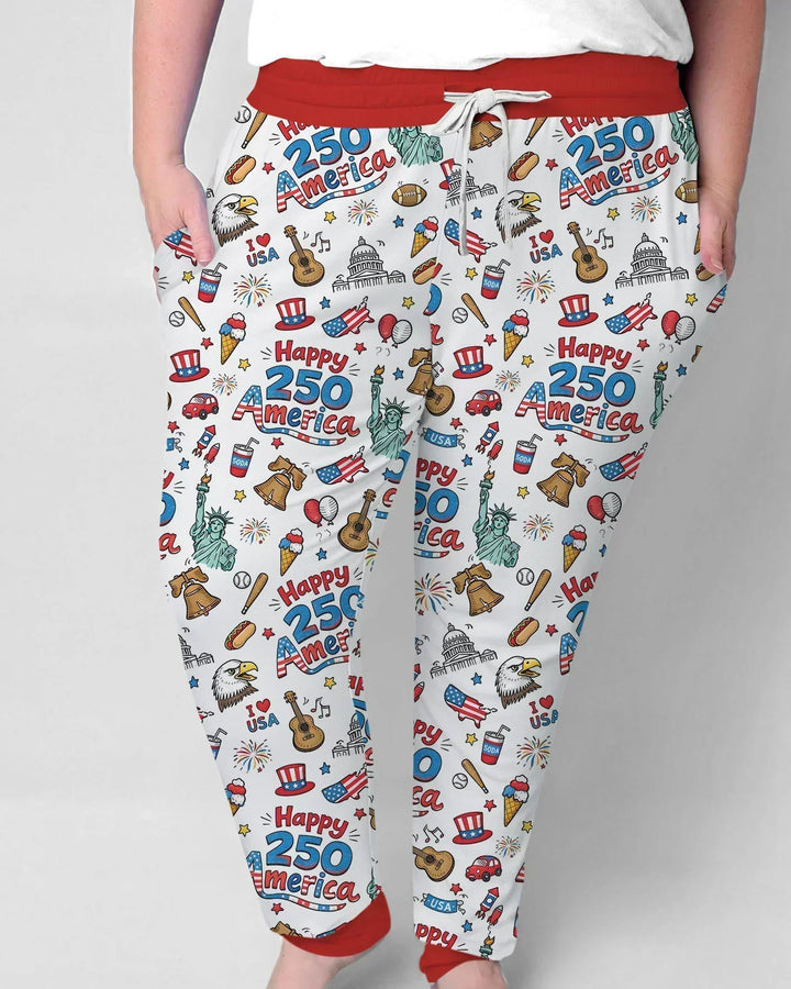 Happy 250 America I love USA Bamboo Women Pajama Set