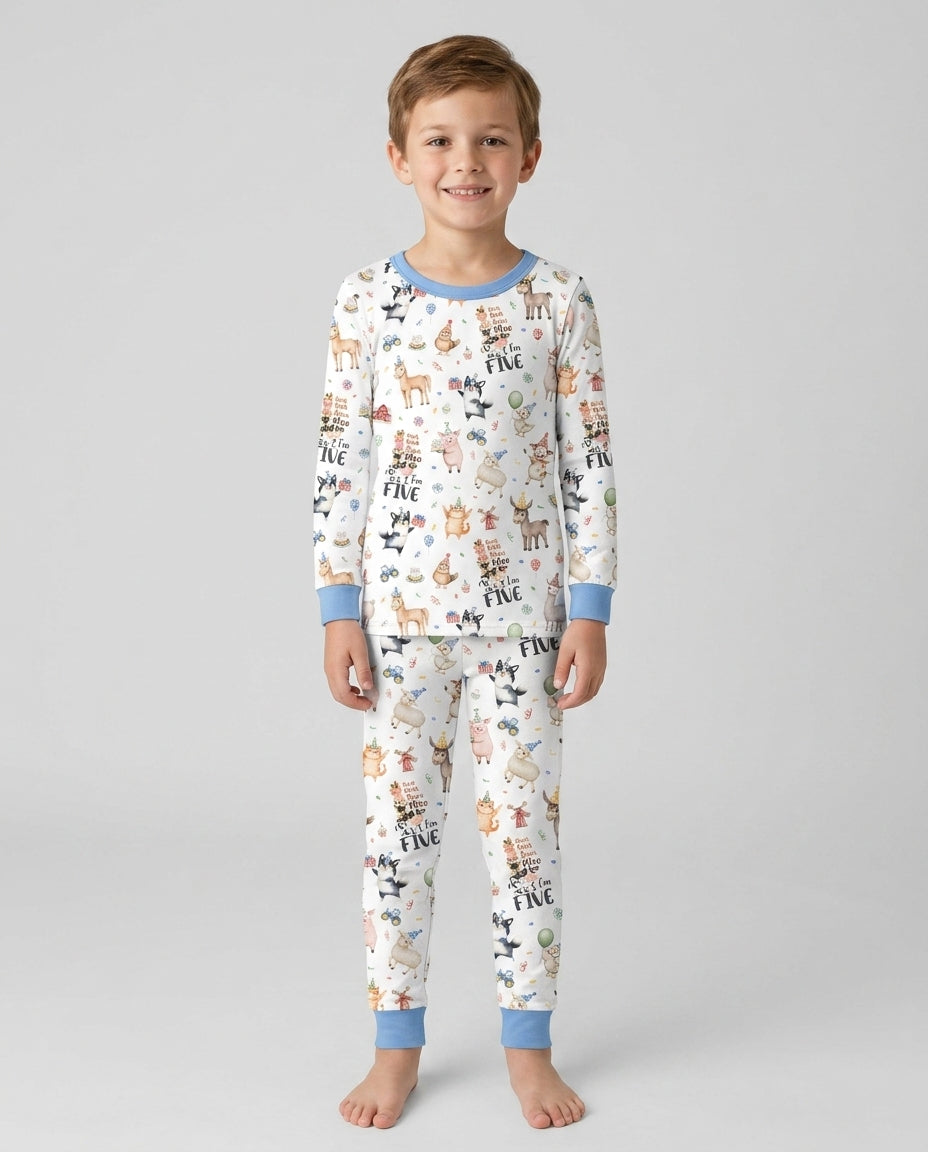 Conjunto de pijama de dos piezas de bambú con mangas largas, plantilla PERSONALIZADA