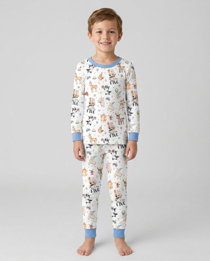 Conjunto de pijama de dos piezas de bambú con mangas largas, plantilla PERSONALIZADA