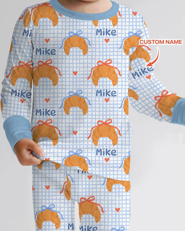 Breakfast Love Family Matching Two Piece Long Sleeve Pajama Set