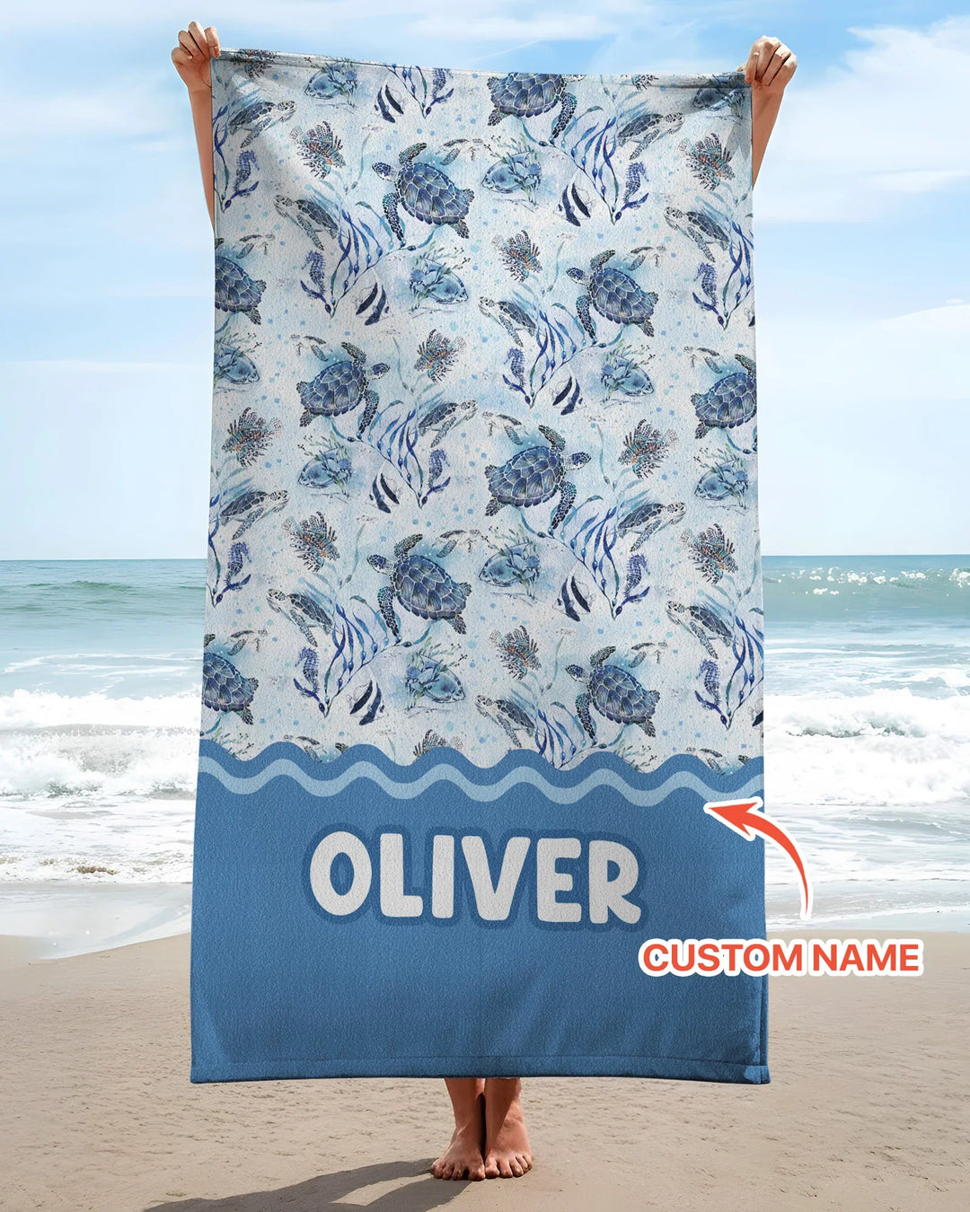 Little Turtles Family Matching Bamboo Beach Towel