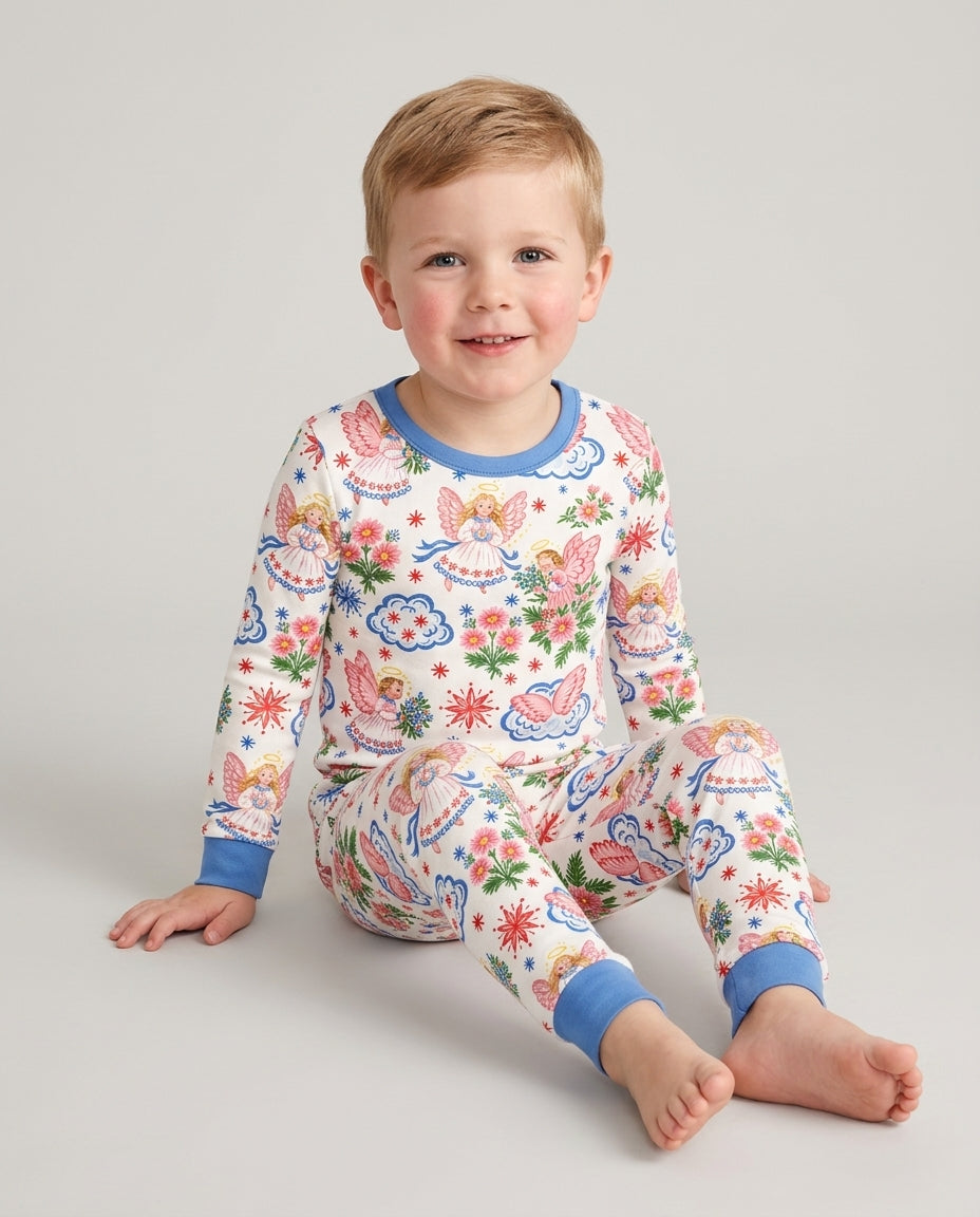 Angel Christmas Bamboo Two Piece Long Sleeve Pajama Set