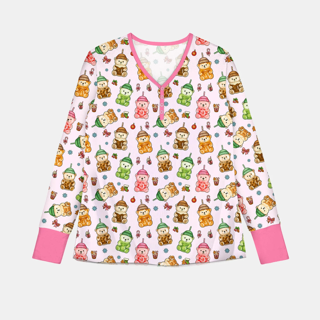 Holiday Bear Cup Custom Women Pajama Set