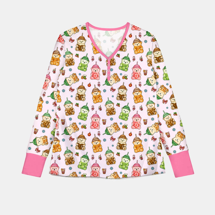 Holiday Bear Cup Custom Women Pajama Set