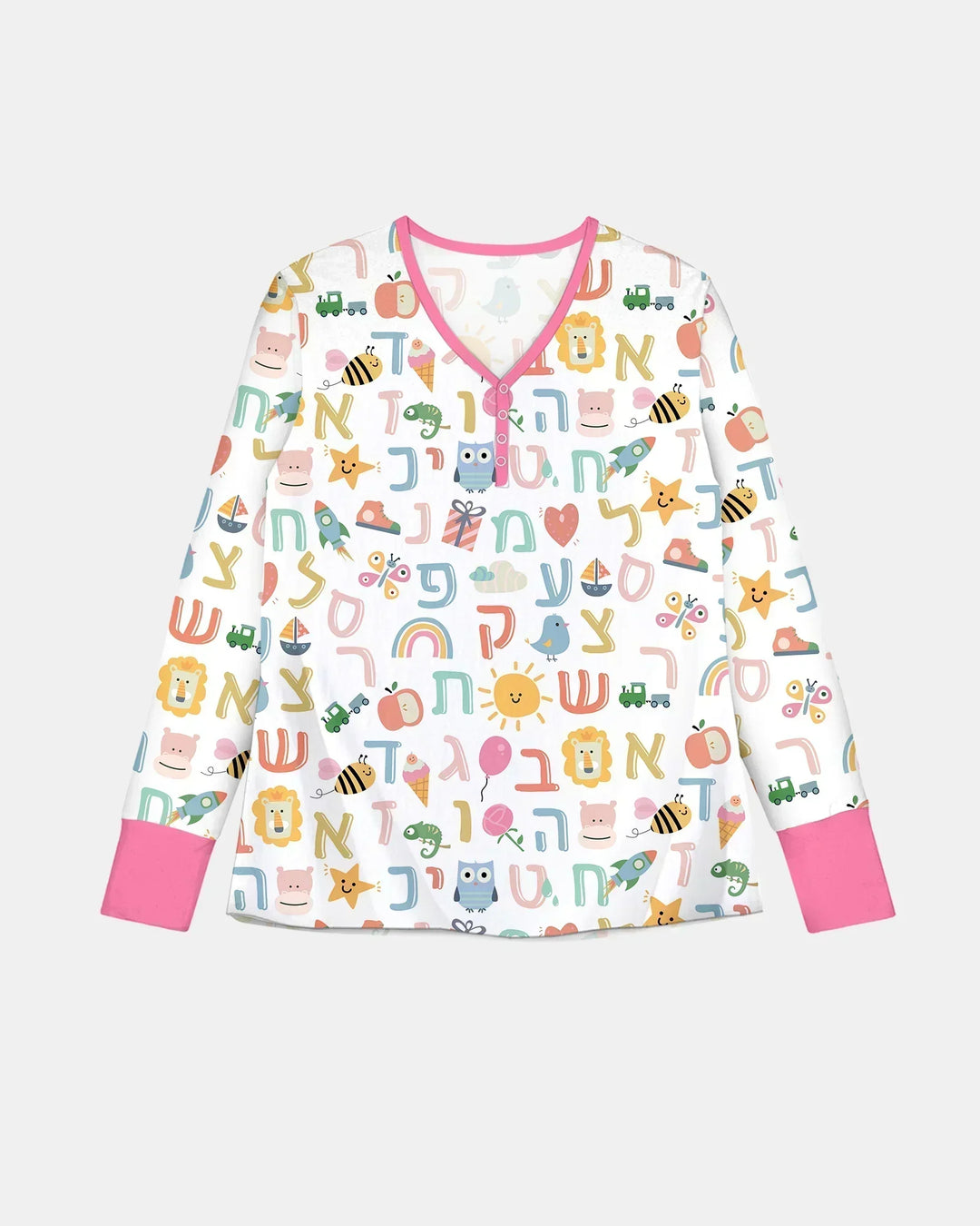 Hebrew Alphabet Women Pajama Set