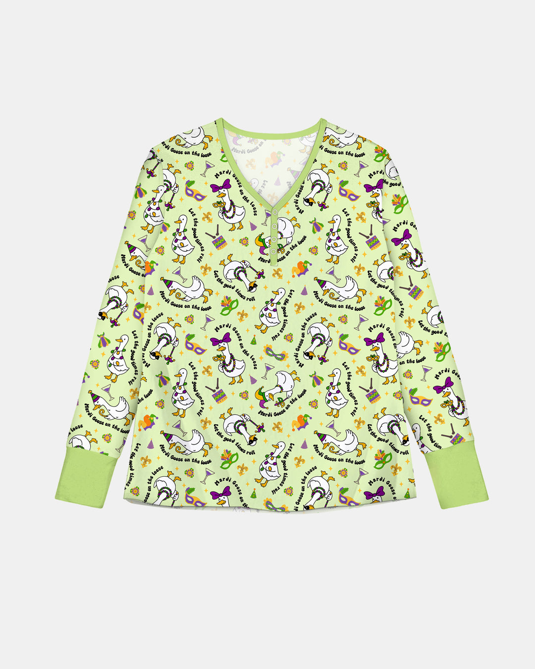 Mardi Gras Silly Goose Women Pajama Set
