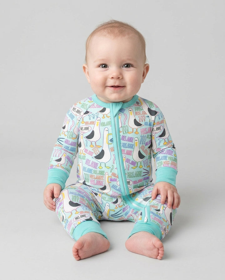 Teacher Teacher Teacher Funny Seagull Bamboo Convertible Zippy