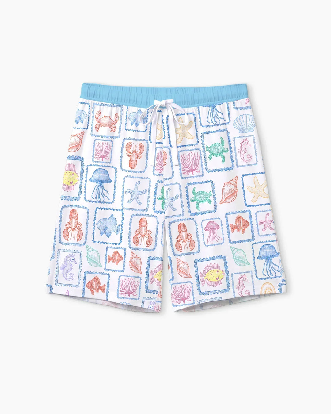 Coastal Treasures Family Matching Bamboo Men Short Sleeve Short Pajama Set