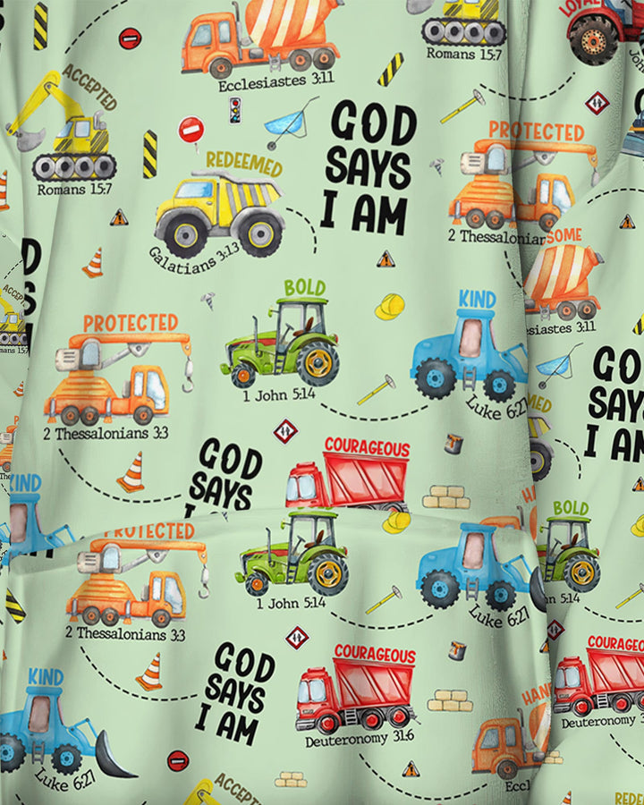 God Says I Am Boy Blanket Hoodie