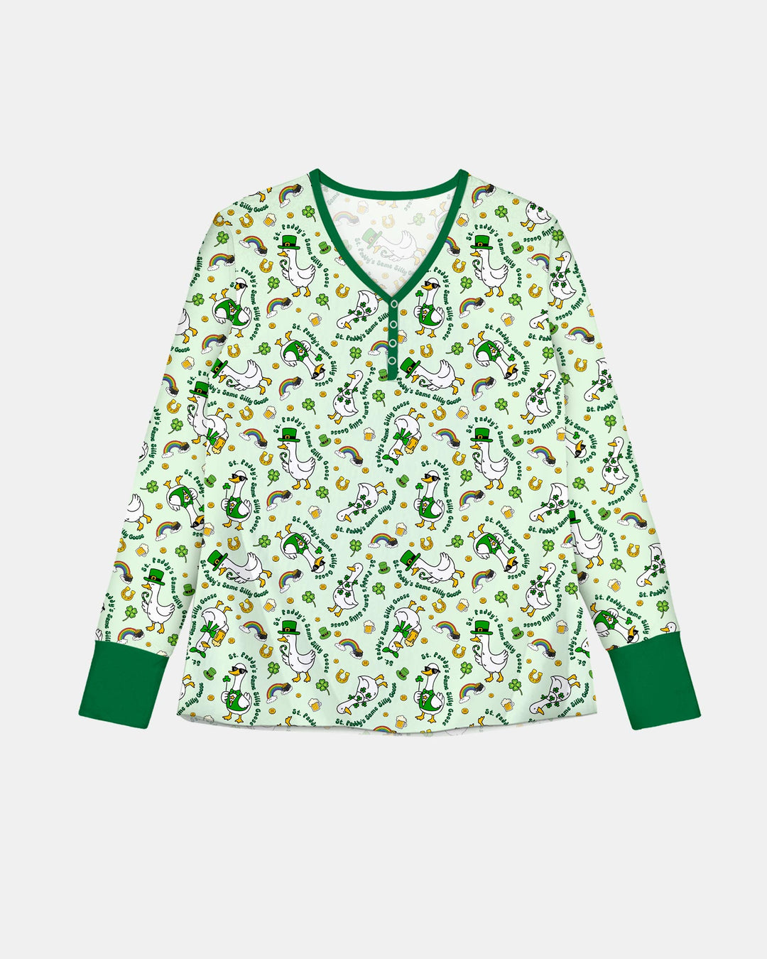 St. Patrick's Day Silly Goose Women Pajama Set