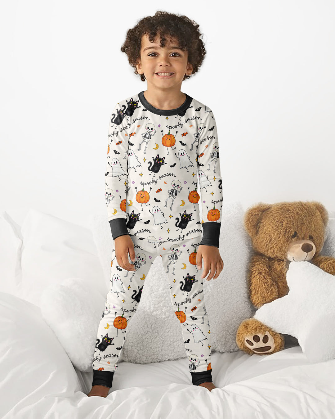 Conjunto de pijama de dos piezas de bambú con mangas largas, plantilla PERSONALIZADA