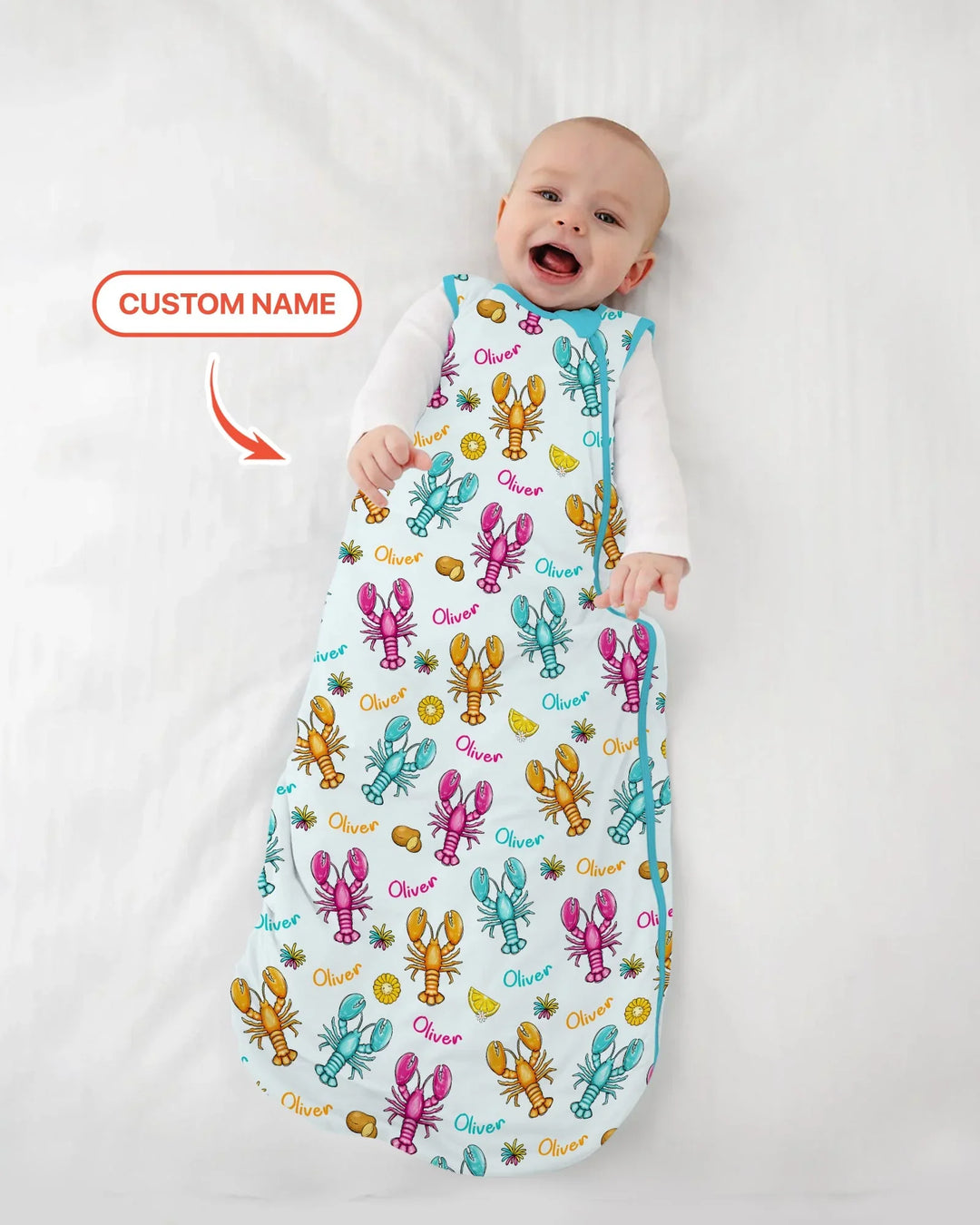 Custom Name Crawfish Crew Bamboo Sleep Bag
