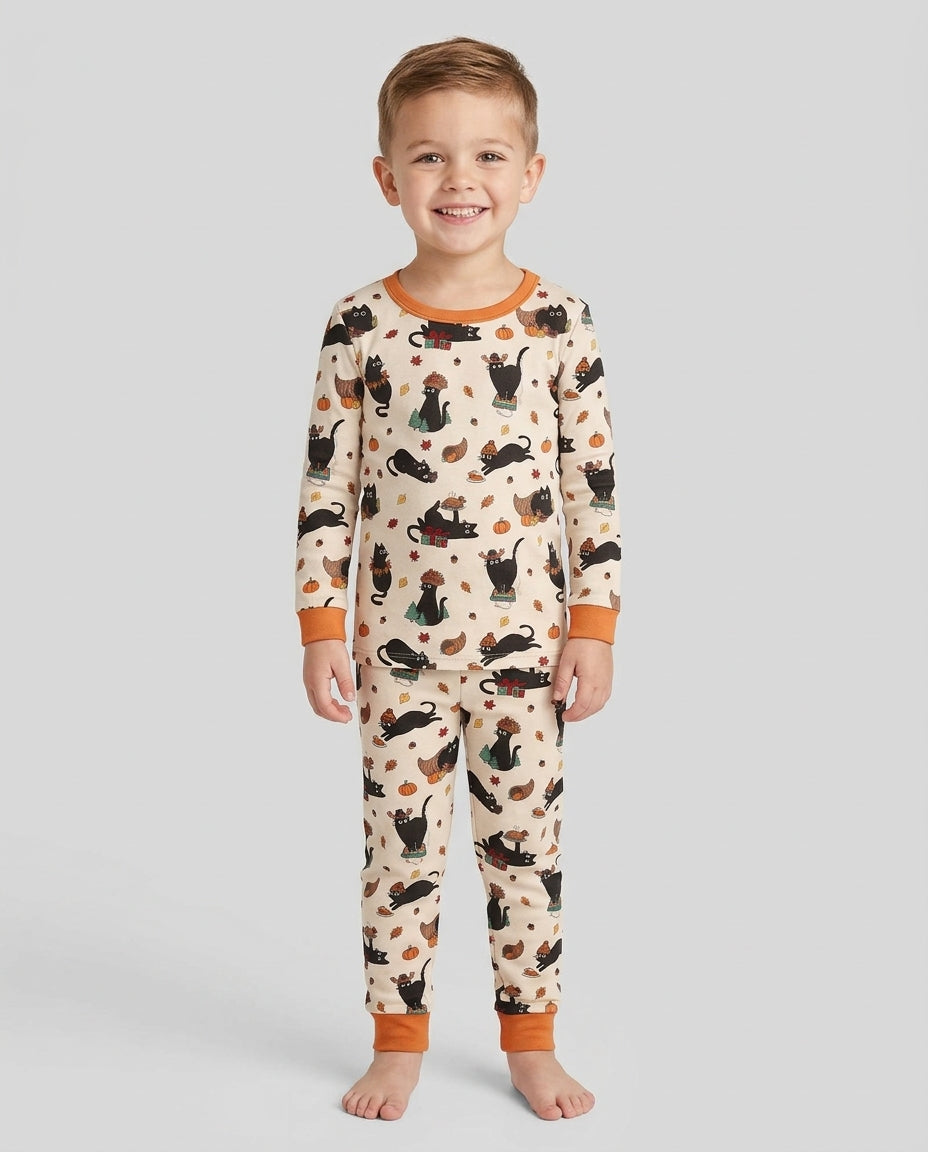Black Cat Cozy Season Bamboo Two Piece Long Sleeve Pajama Set
