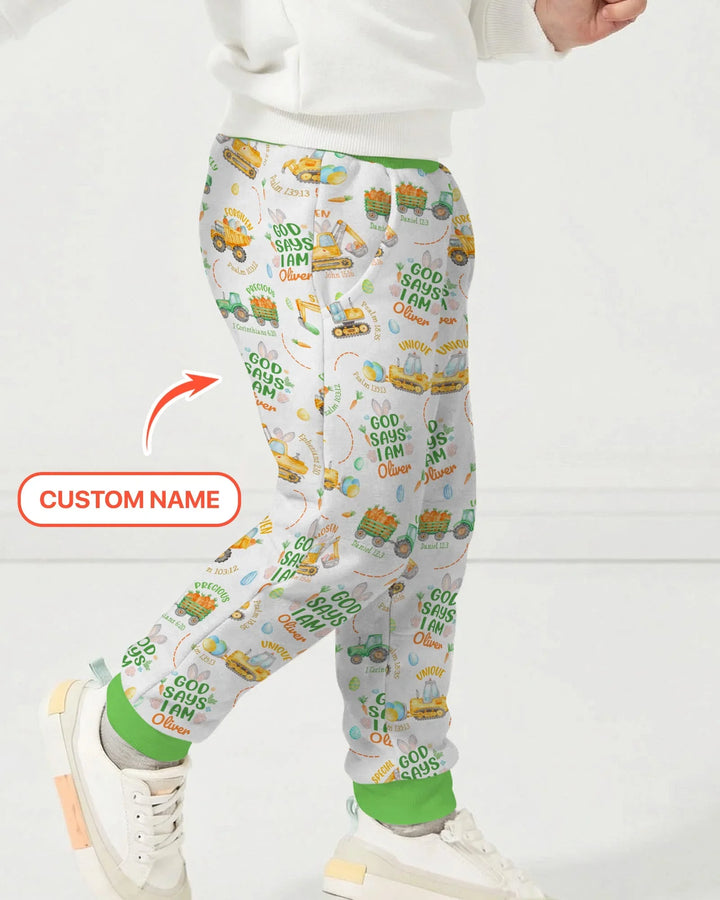 Happy Easter God Says I Am Custom Name Jogger