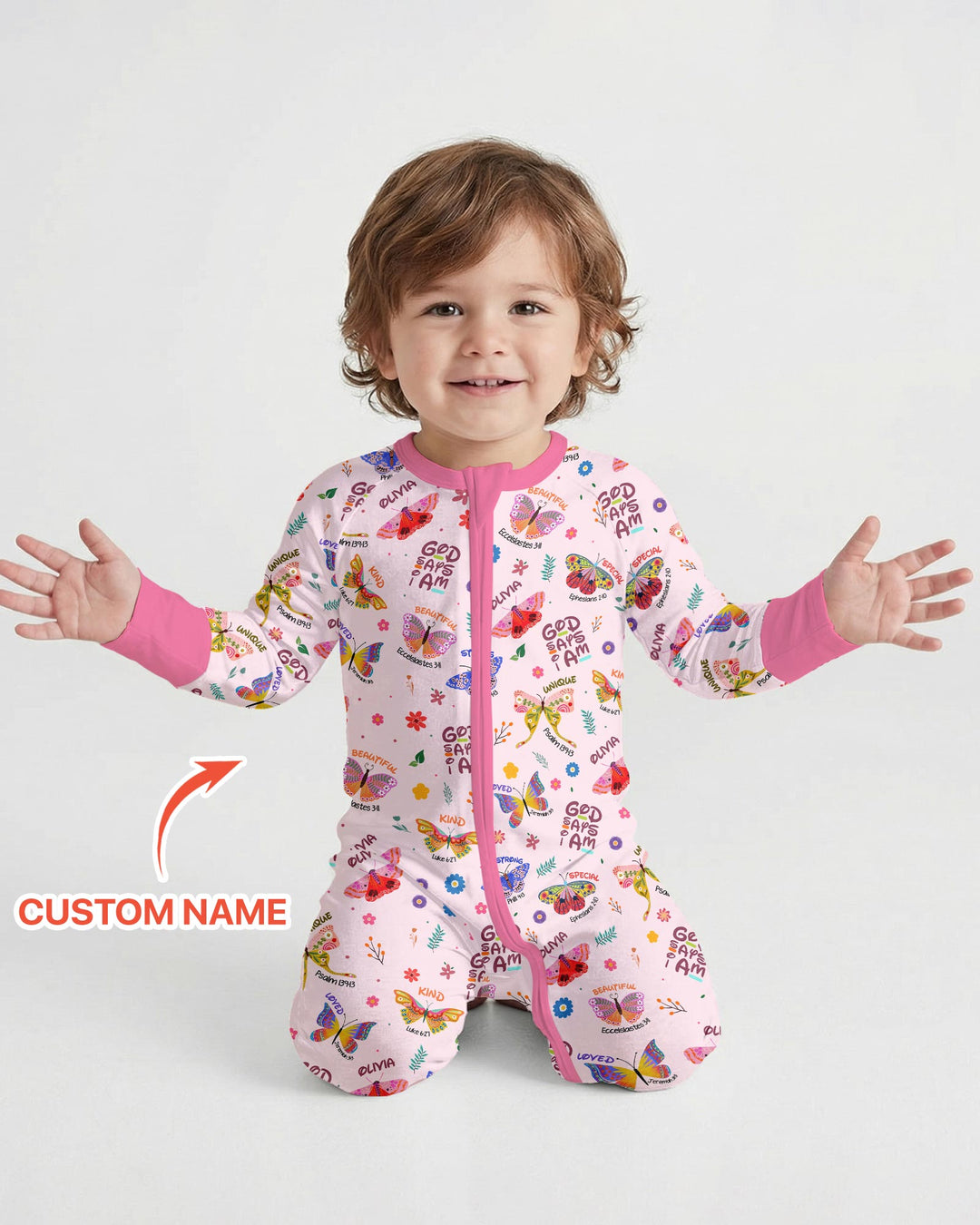 Custom Name God says I am Butterfly Convertible Zippy