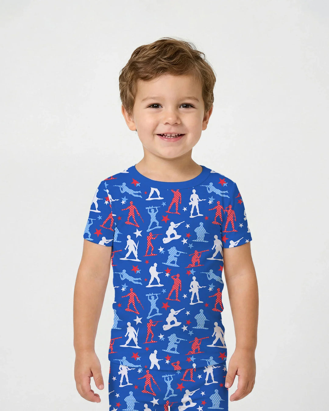 Army Toys 4th of July Bamboo Two Piece Short Sleeve Pajama Set