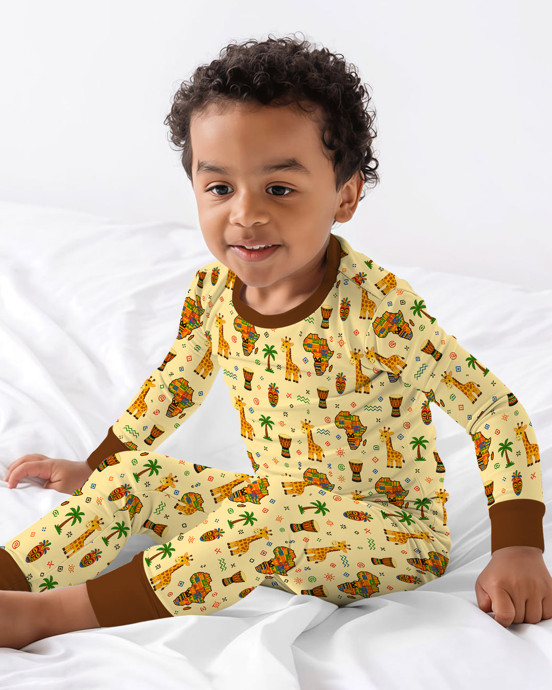African Culture Bamboo Two Piece Long Sleeve Pajama Set