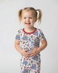Happy 250 America I love USA Bamboo Two Piece Short Sleeve Pajama Set