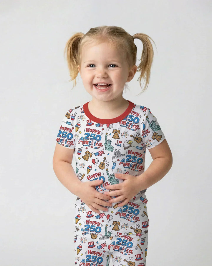 Zweiteiliges, kurzärmliges Pyjama-Set mit Marienkäfern
