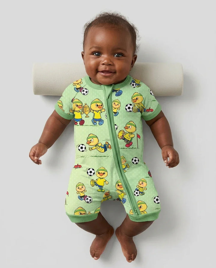 Brasil Soccer Fan Family Matching Bamboo Shorty Zippy