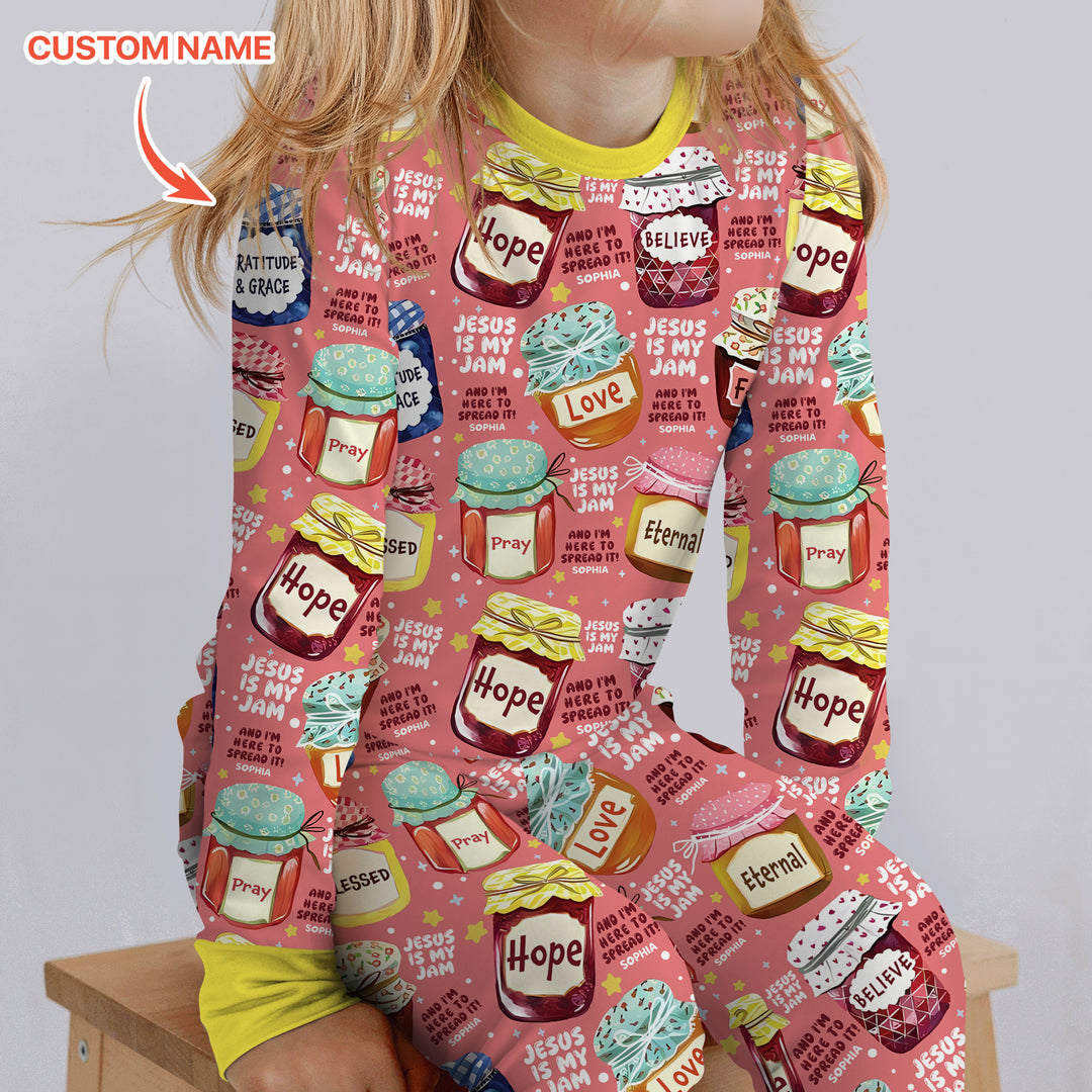 Zweiteiliges Langarm-Pyjama-Set mit Sommerfrüchten