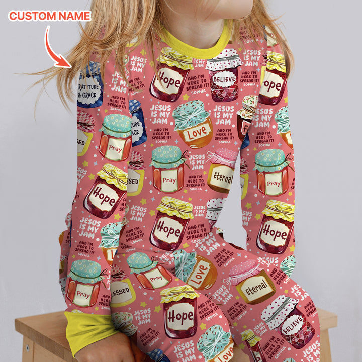 Zweiteiliges Langarm-Pyjama-Set mit Sommerfrüchten