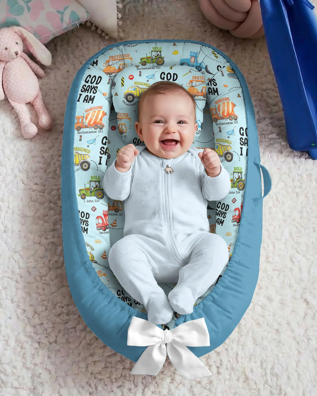 God Says I Am Boy Bamboo Baby Nest Bed