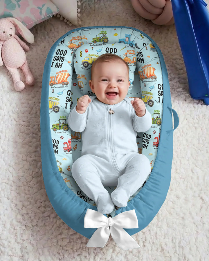 God Says I Am Boy Bamboo Baby Nest Bed