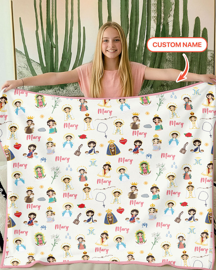 Custom Name Mother Mary Blanket