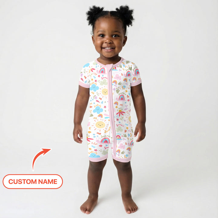 Custom Name Positive Spring Garden Shorty Zippy