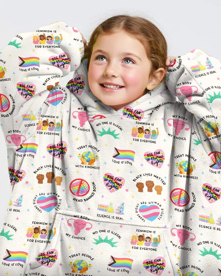 Big Fan Of Human Rights Family Matching Wearable Blanket Hoodie