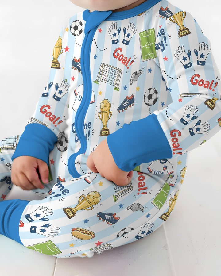 Striped Soccer Game Day Family Matching Bamboo Convertible Zippy