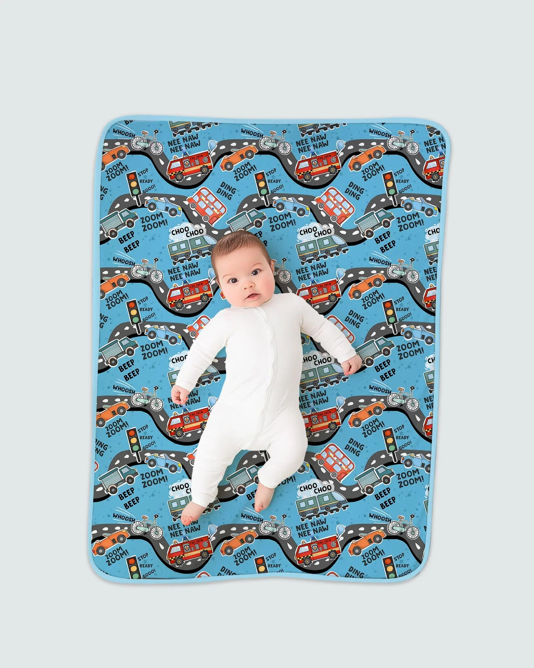 Zoom Zoom Beep Beep Bamboo Blanket