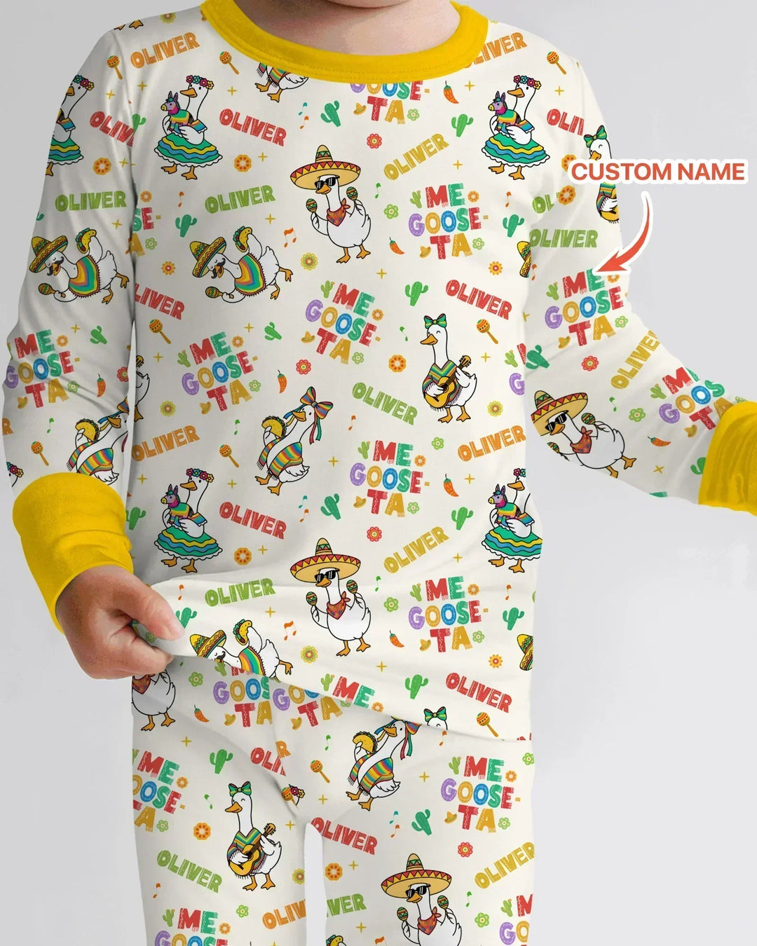 Custom name Me Goose-ta Bamboo Two Piece Long Sleeve Pajama Set