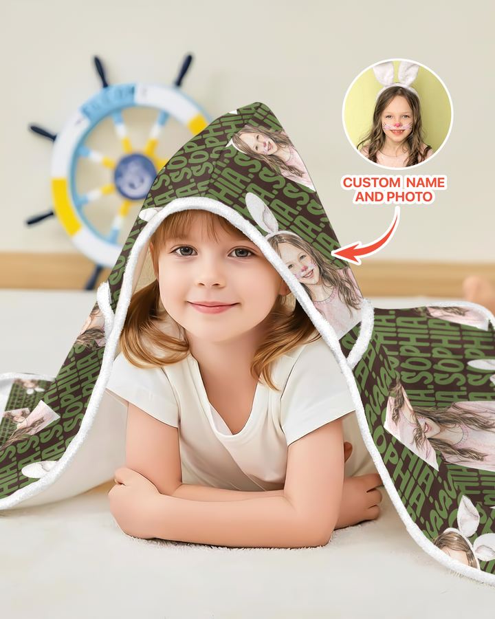 Colorful Kids Name Bamboo Blanket Hoodie