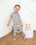 Born To Play Baseball Bamboo Two Piece Short Sleeve Pajama Set
